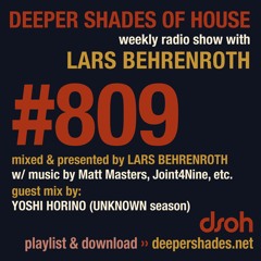 DSOH #809 Deeper Shades Of House w/ guest mix by YOSHI HORINO