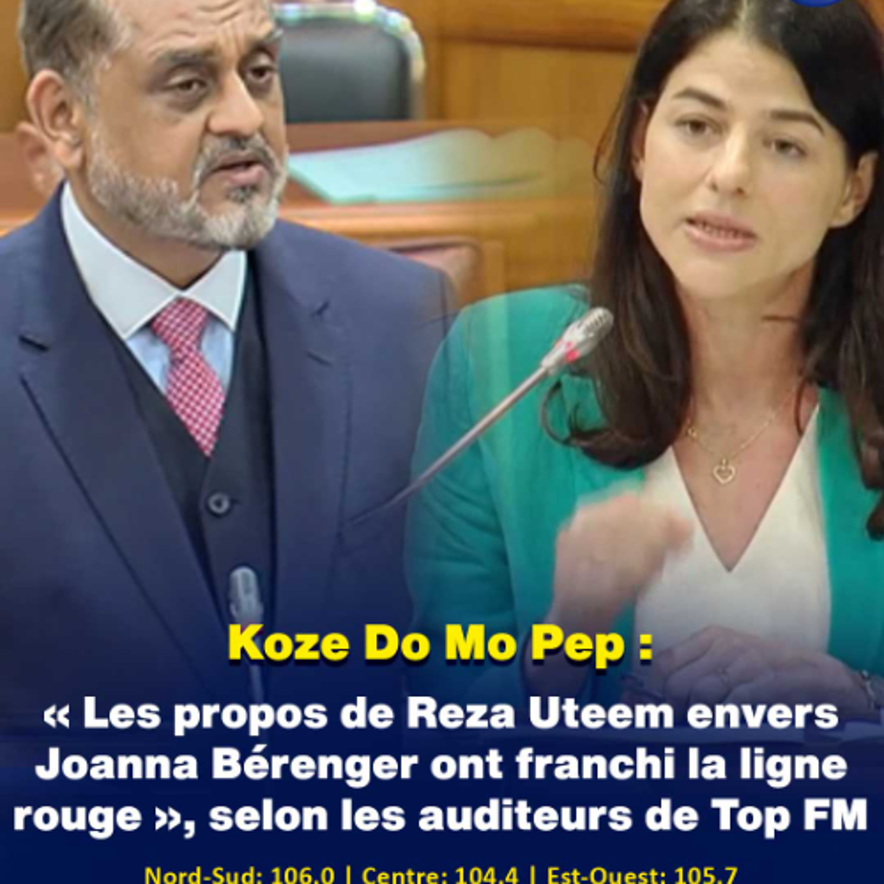Koze Do Mo Pep : « Les propos de Reza Uteem envers Joanna Bérenger ont franchi la ligne rouge », selon les auditeurs de Top FM