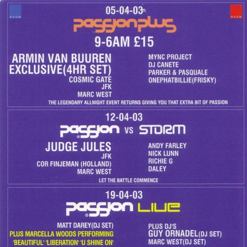 Stream Armin Van Buuren At Passion April 4th 2003 MP3 by JFK Passion |  Listen online for free on SoundCloud