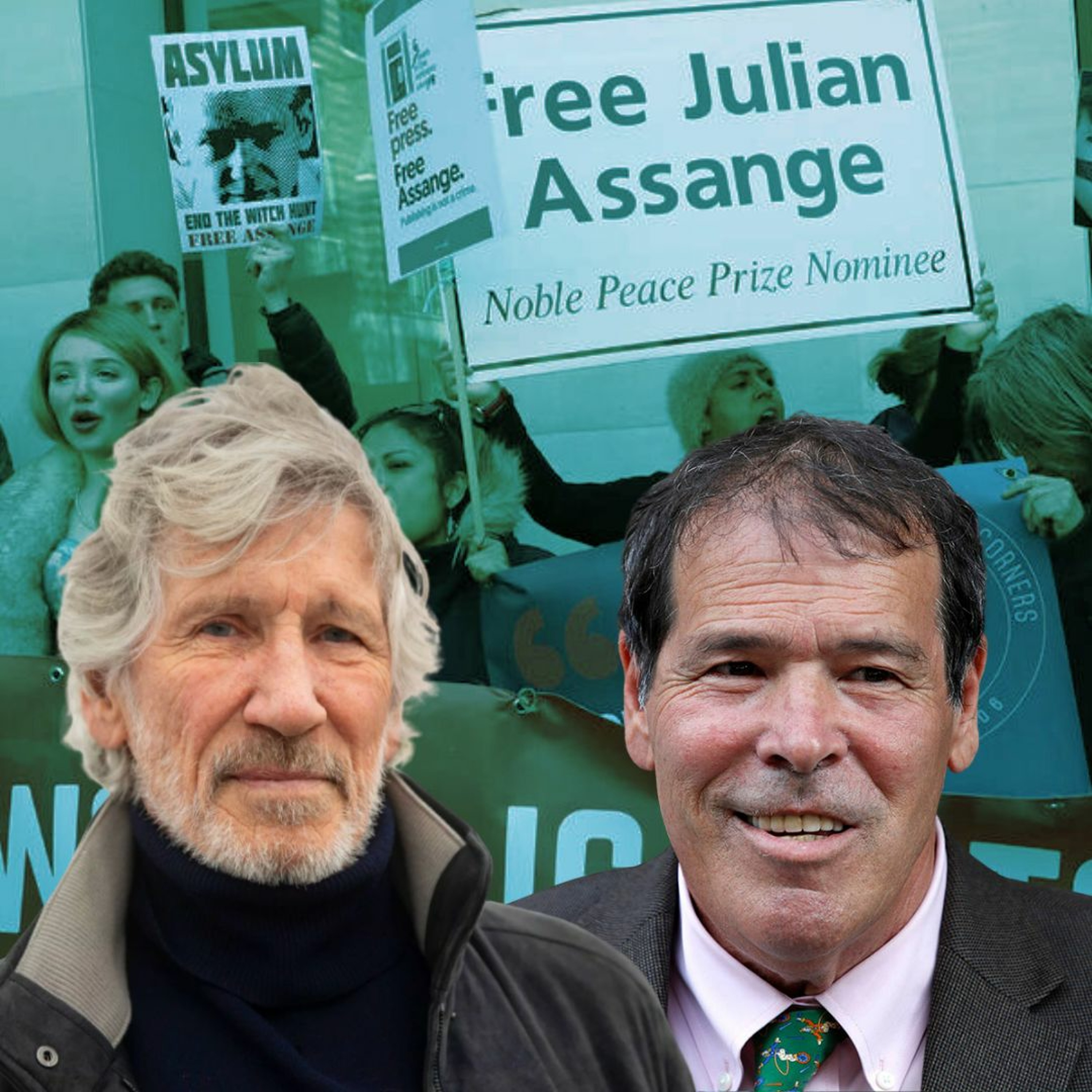 Free Assange Protest with Roger Waters & Randy Credico