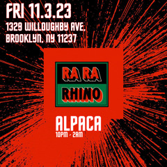 Ra-Ra Rhino (Brooklyn) - Nov 3rd 2023 DJ Set [Part 1]