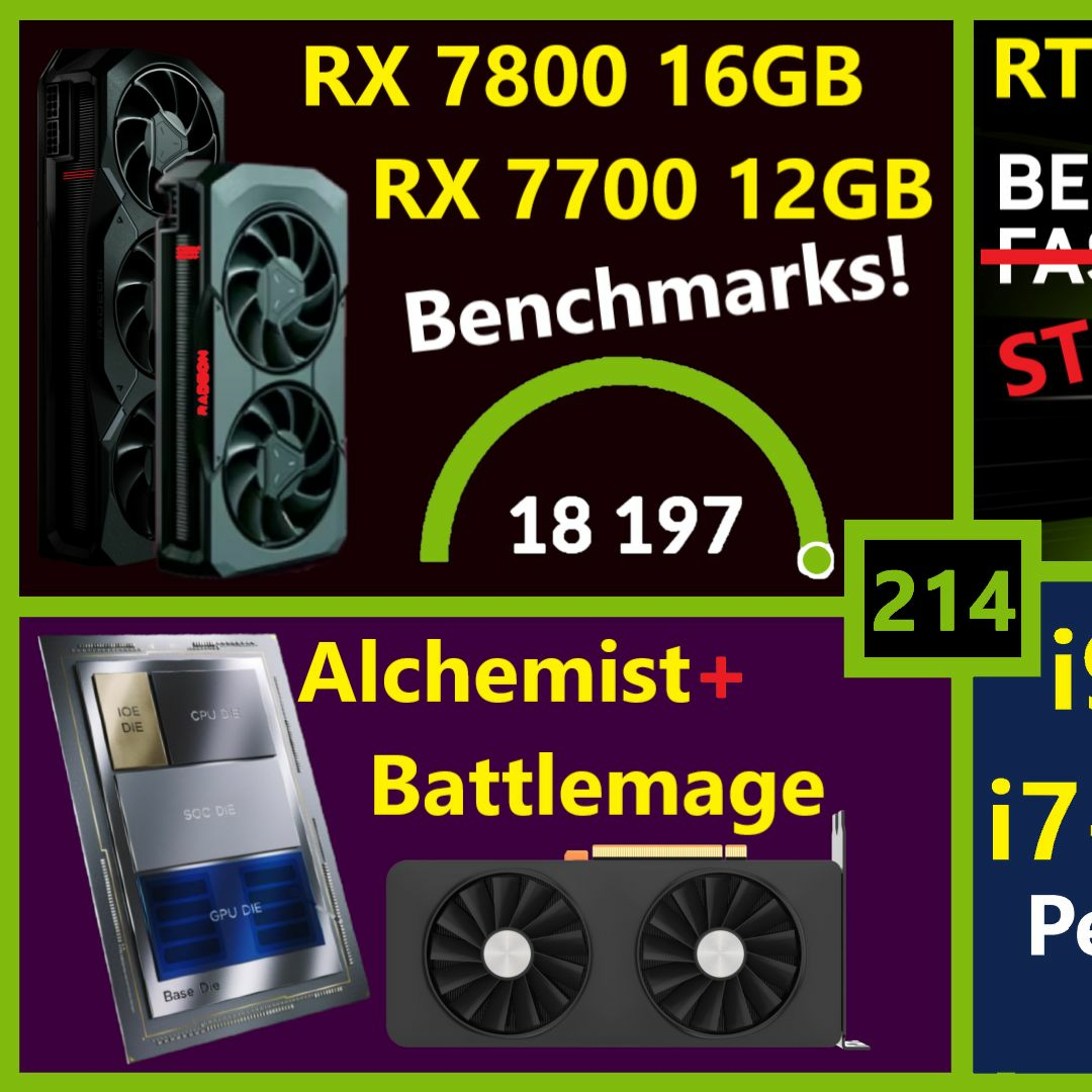 cover of episode 214. AMD RX 7700 & 7800 Benchmark, Nvidia RTX 4060 Ti 16GB Review, Intel i9-
