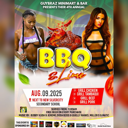 GUYBRAZ MINIMART & BAR PRESENTS THIER 4TH ANNUAL BBQ & LIME BY BOBBY KUSH , JEROME, MILLER 9 & MATIC