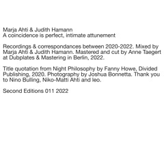 011 - Marja Ahti & Judith Hamann - excerpt
