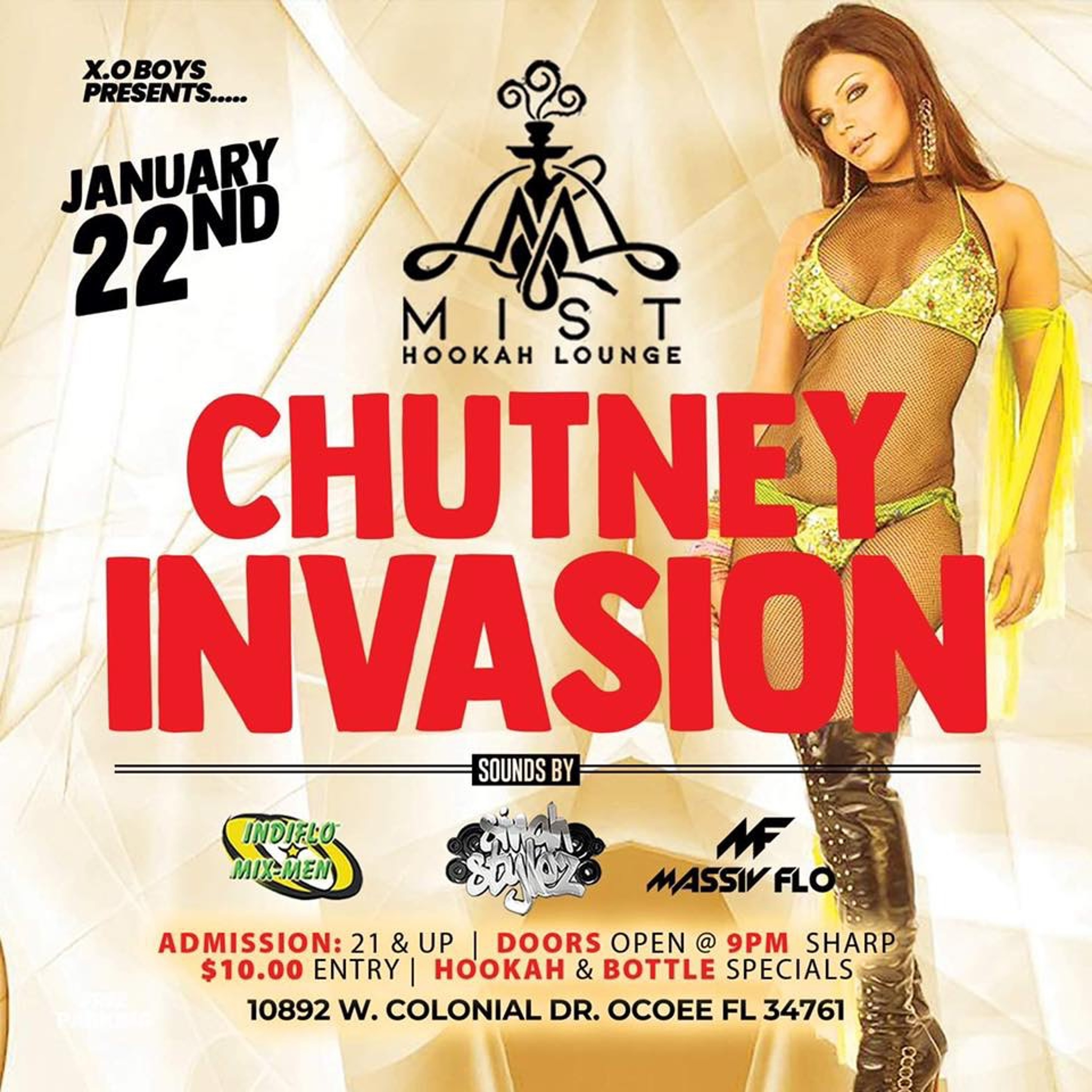 Chutney Invasion Set @ Mist Hookah Lounge 1/22/22 #MassivFlo @whizzywhizz