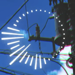 積乱雲と電信柱-Nofu