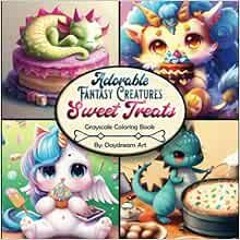 FREE KINDLE ✅ Adorable Fantasy Creatures: Sweet Treats Grayscale Coloring Book: 35 Sw