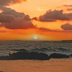 Sunset Lonely Beach