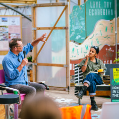 Rob Hopkins and Immy Kaur in conversation. Civic Square, 16th July 2025