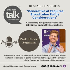 Prof. Robert Seamans Explores “Generative AI Requires Broad Labor Policy Considerations”
