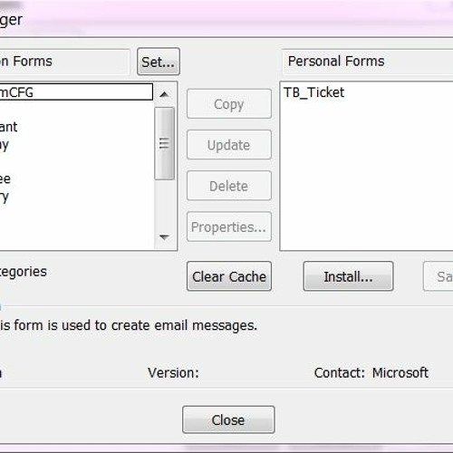 Stream Delete Outlook Form Organizational Forms Library from Schelley