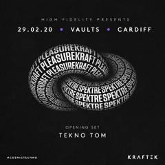 Tekno Tom live @ High Fidelity presents Plaeasurkraft & Spektre UK Tour. Vaults, Cardiff