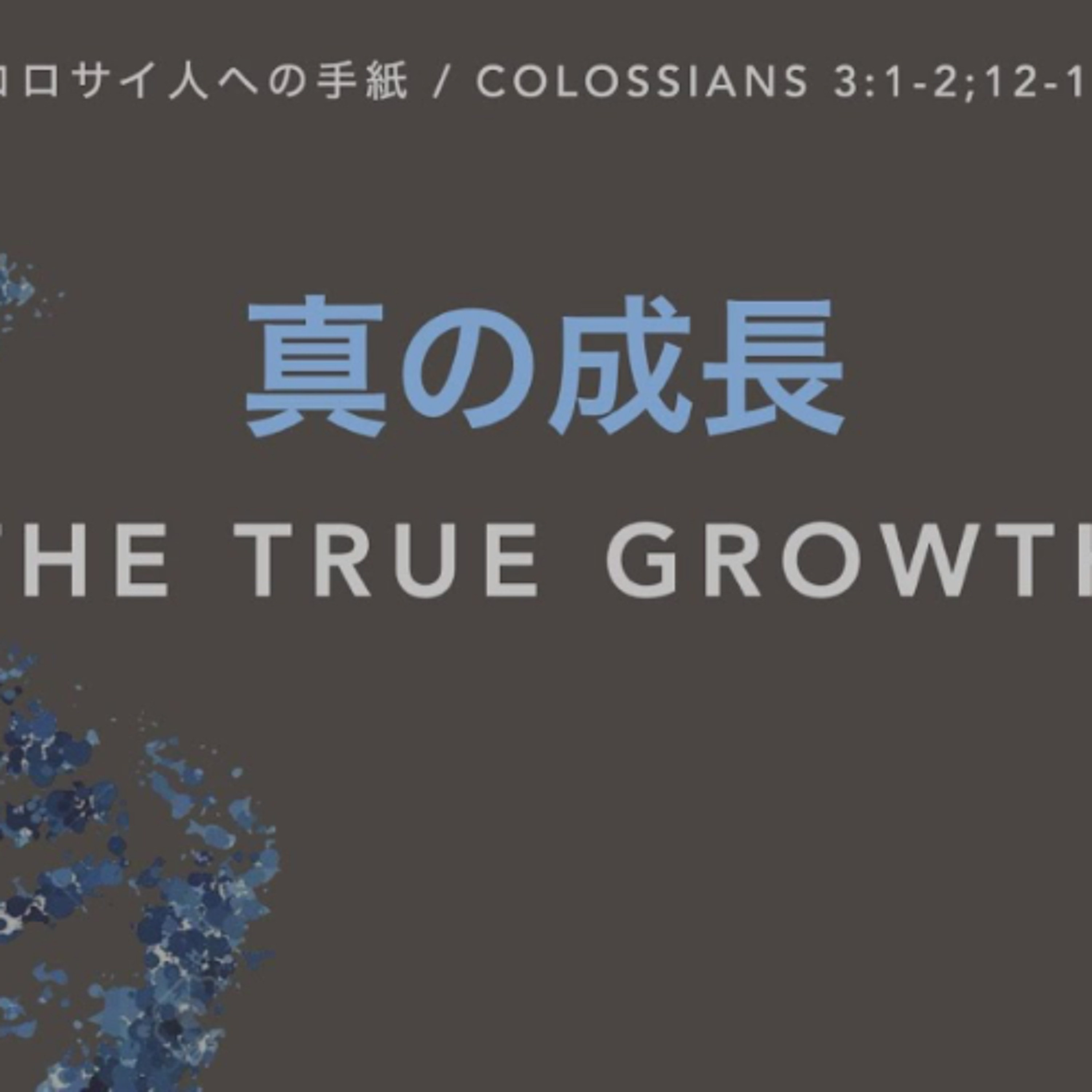 コロサイ人への手紙 / Colossians 3:1-2;12-17 - 真の成長 The True Growth
