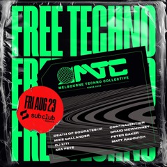 Matt Radovich DJing at MTC pres FREE TECHNO Aug at Sub Club Melbourne 2024