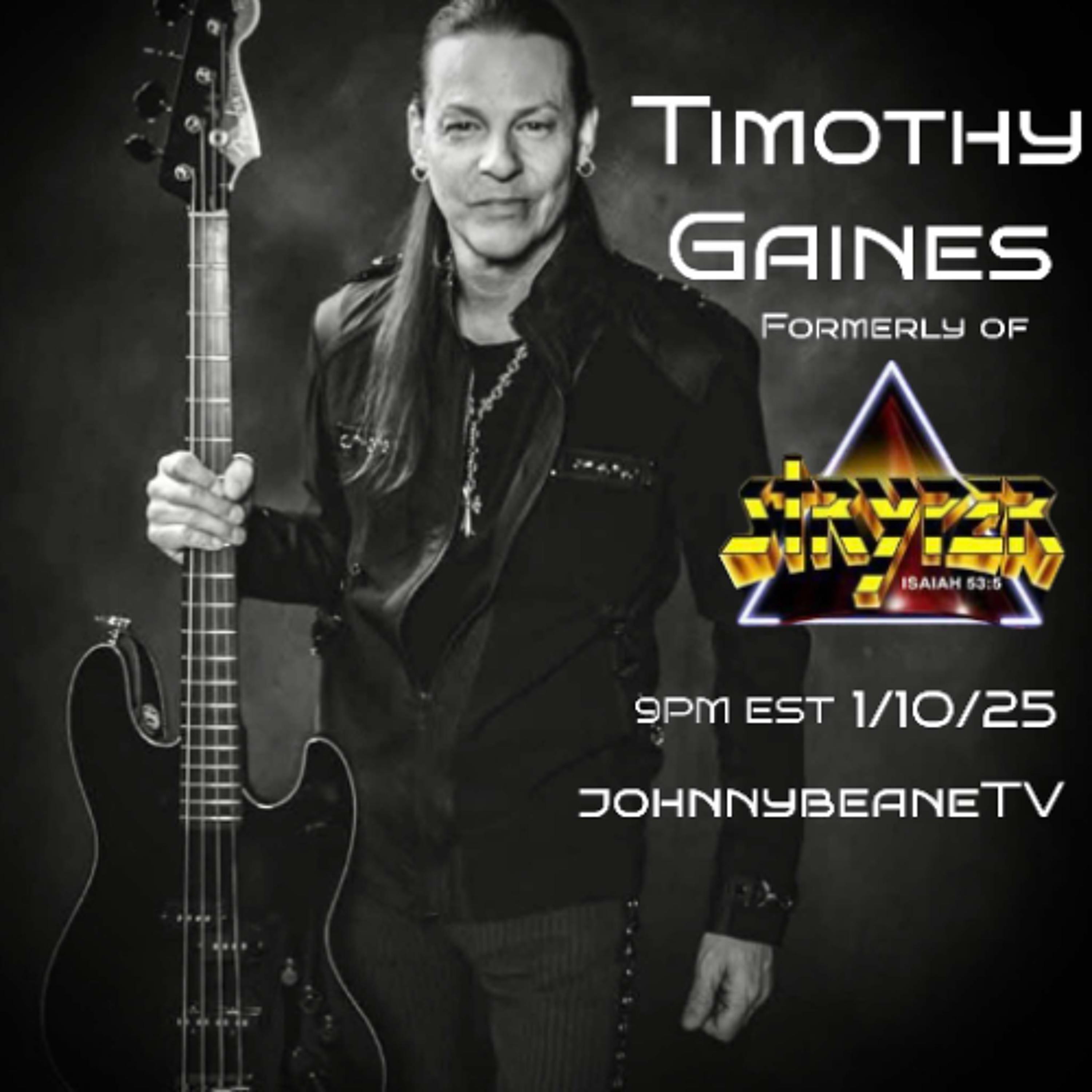 Talking with Timothy Gaines formerly of Stryper. #TimothyGaines #Stryper 1/10/25 episode artwork