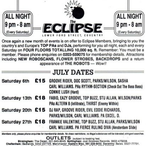 Grooverider - Live @ The Eclipse '4' - July 1991