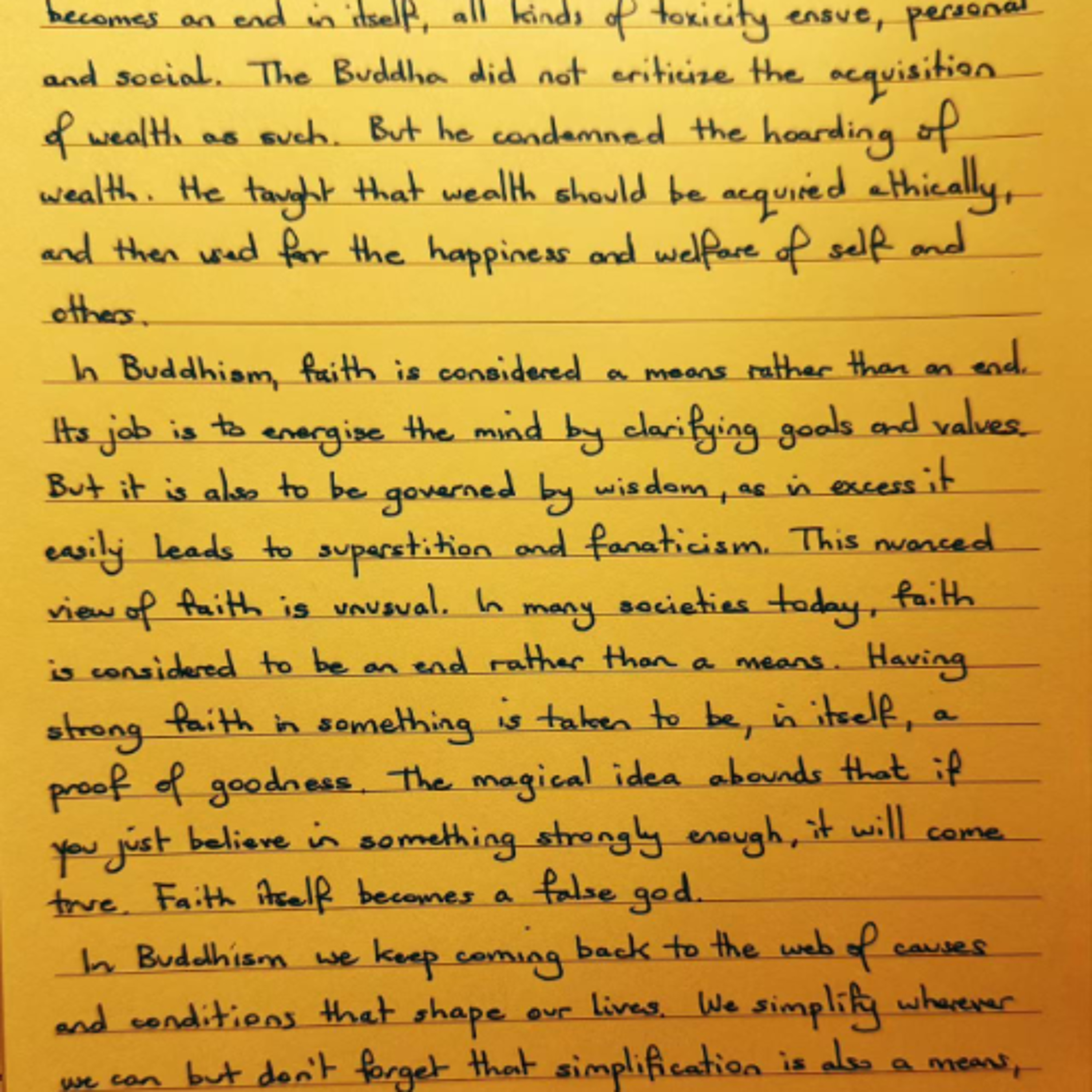 Foglietto Giallo del 27 settembre 2025 su paragone tra mente in samadhi e oro