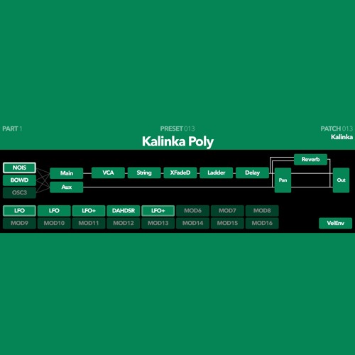 Stream Kalinka Poly (single patch with ribbon expression) by Aodyo