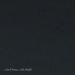 i don't know, i did alright (prod. 1080pale)