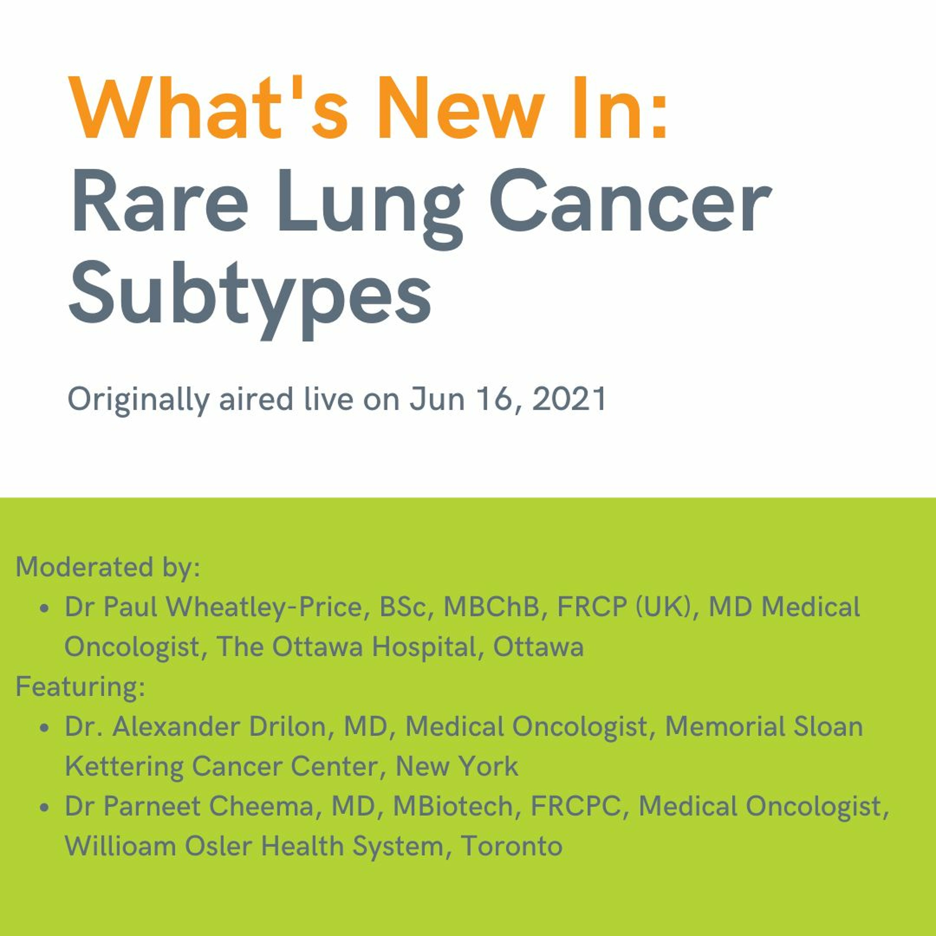 Ep 46. Whats New In: Rare Lung Cancer Subtypes episode artwork