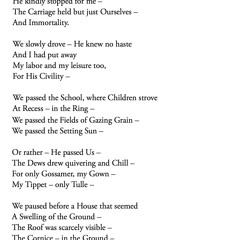 463 Because I Could Not Stop For Death (479) by Emily Dickinson, read by Hattie Morahan
