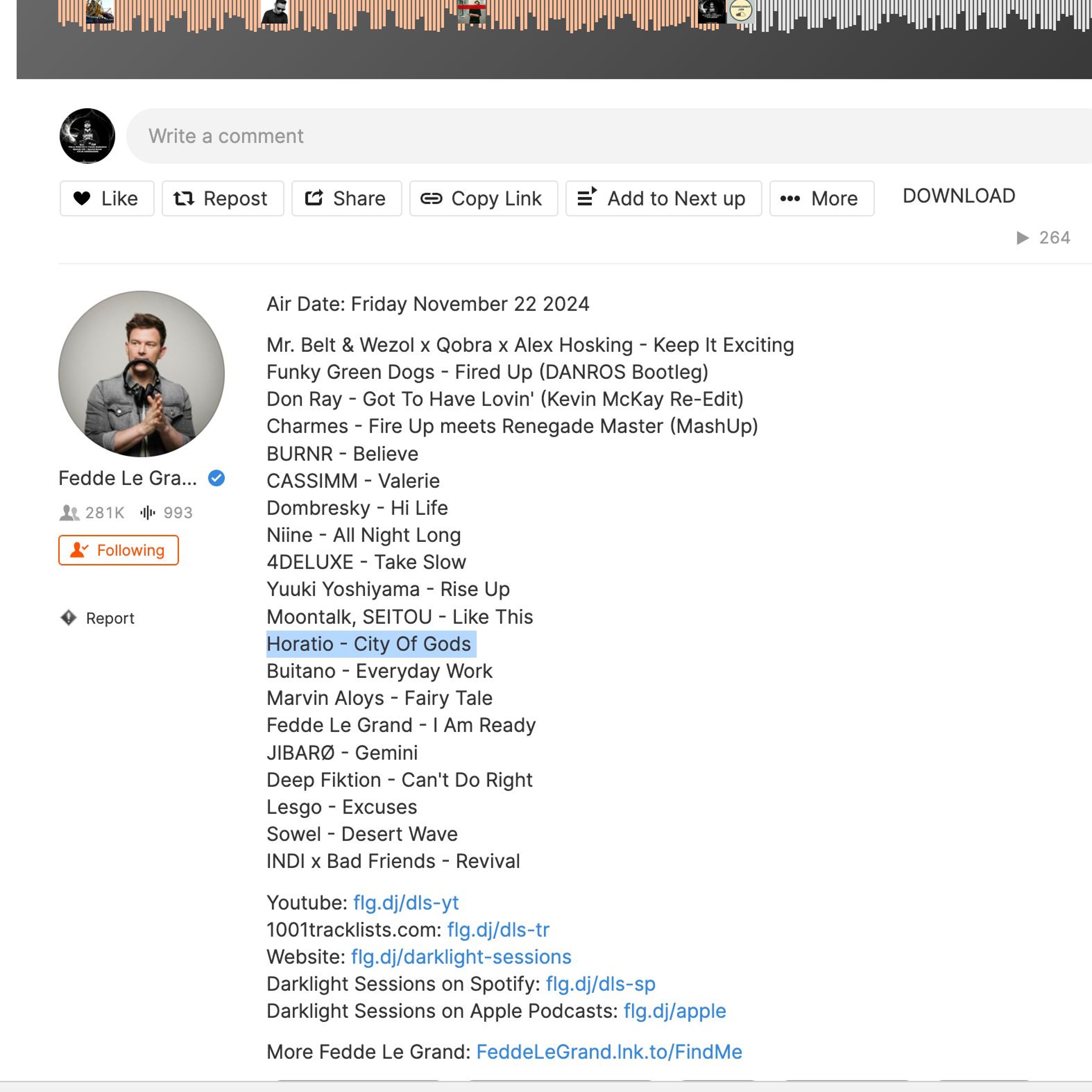 Fedde Le Grand playing HORATIO - CITY OF GODS Darklight Sessions 640 (1) episode artwork
