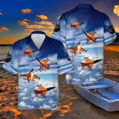 Royal Netherlands Air Force F-16 Demo Team Hawaiian Shirt