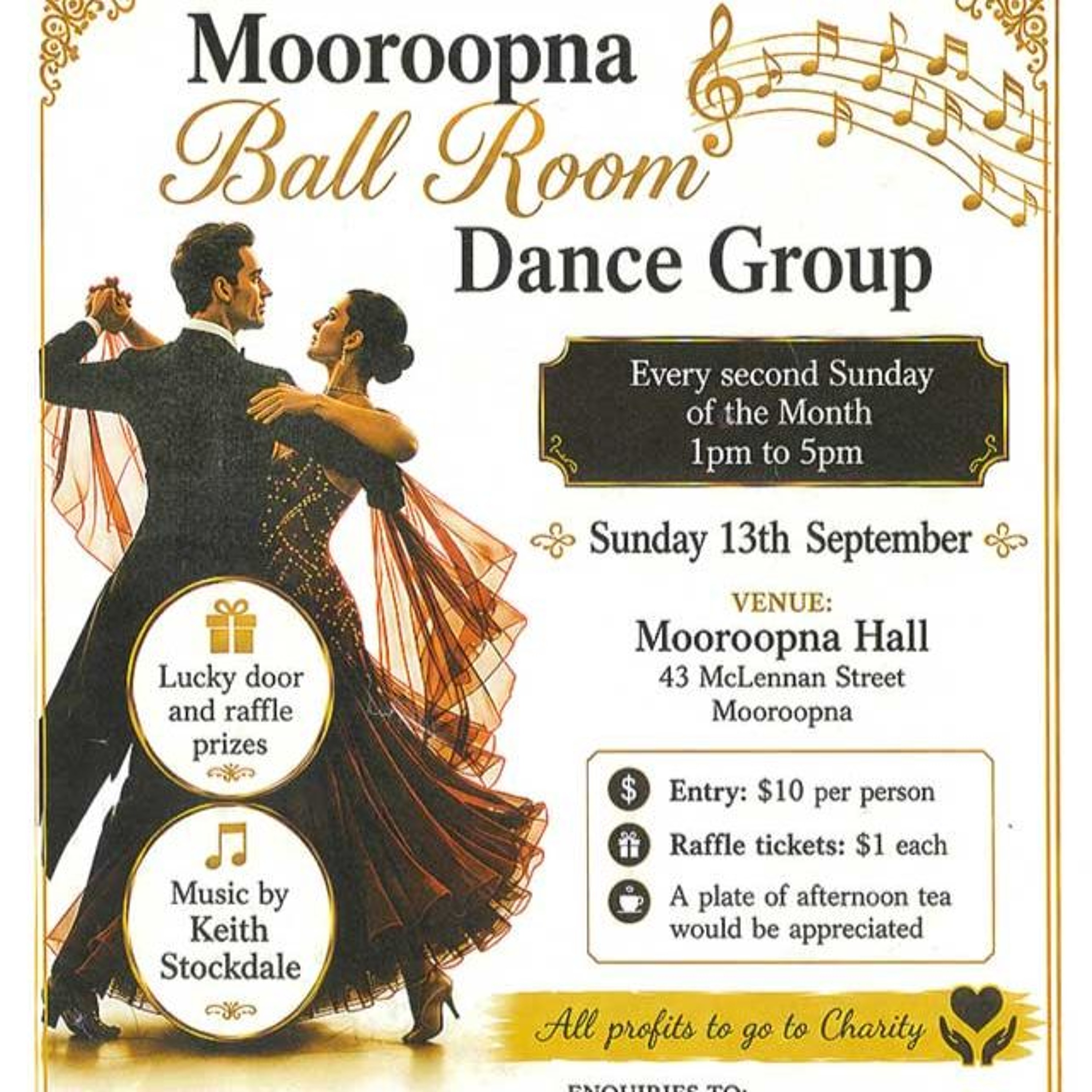 Ian from the Mooroopna Ballroom Dance Group on their upcoming September dance/fundraiser