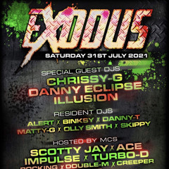 EXODUS MCs Ace & Xtc DJs Binksy b2b Olly @ Klute nightclub Durham 31/7/21