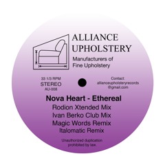PREMIERE - Nova Heart - Ethereal (Rodion Xtended mix) (Alliance Upholstery)