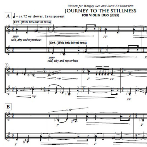 Journey to the Stillness for Two Violins (2025)