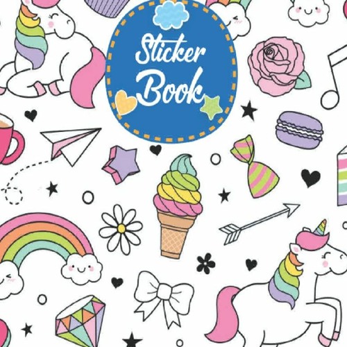 Sticker Book: Blank Sticker Book Journal Sticker Album For Kids 8x10