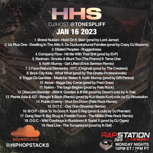 Hip Hop Stacks with Tone Spliff - 01/16/23