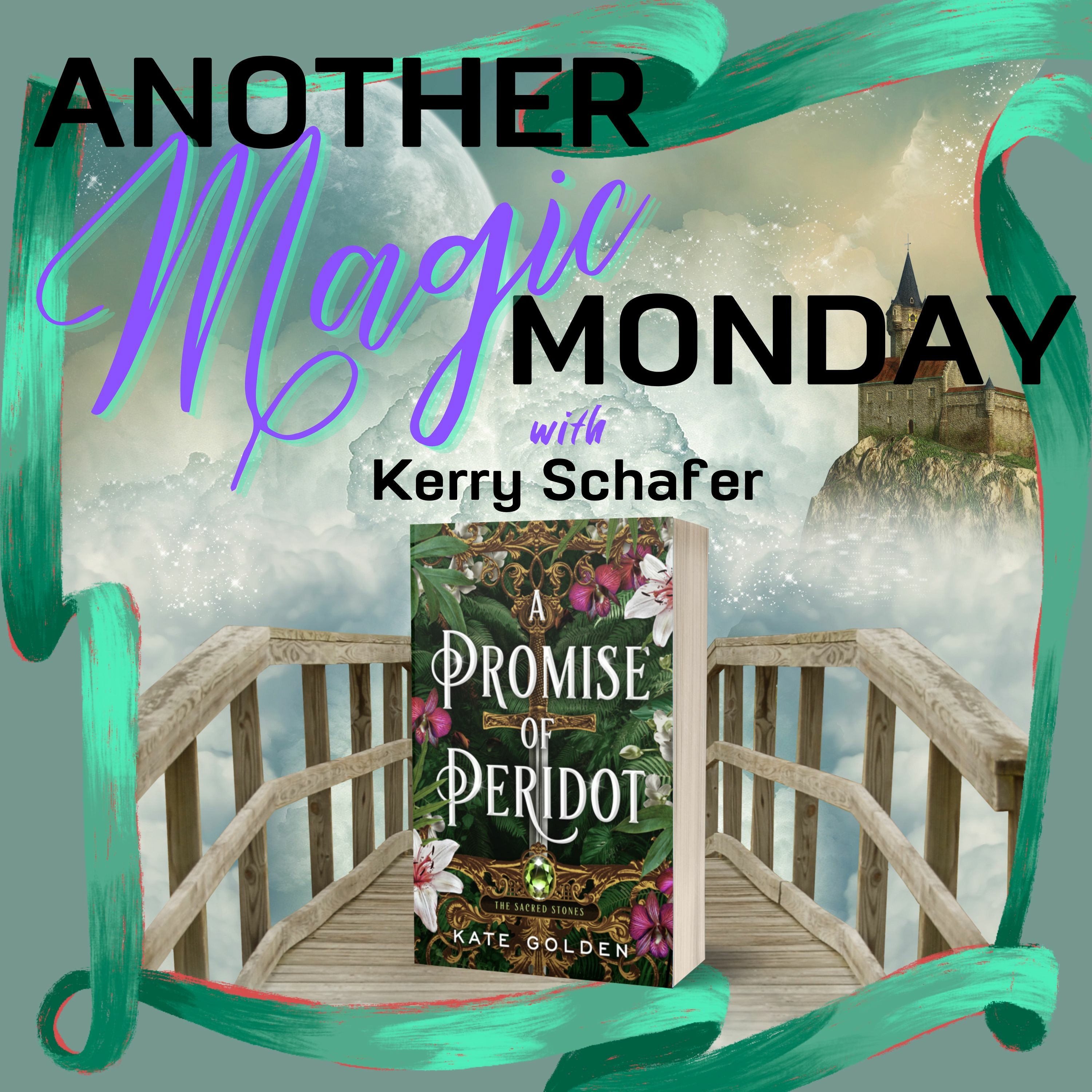 cover of episode Kate Golden and the world of A PROMISE OF PERIDOT, book two in the Sacred Stones romantasy series