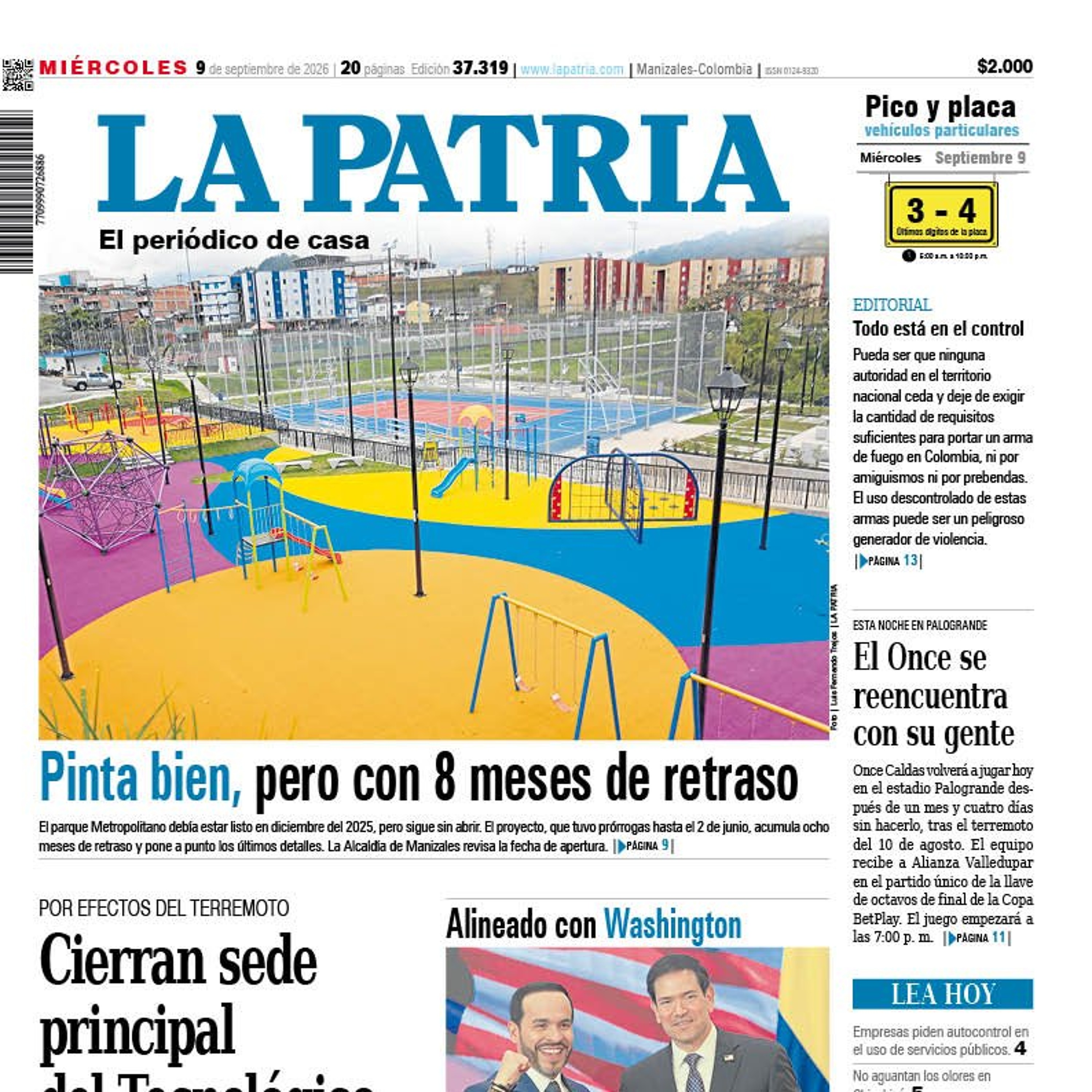 1. Titulares del informativo de la mañana - 9 de septiembre