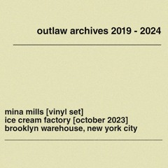 MINA MILLS live vinyl at ICE CREAM FACTORY BROOKLYN: October 7 2023
