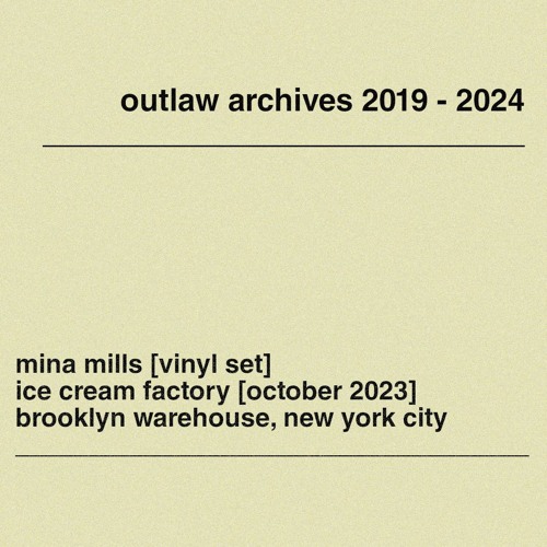 MINA MILLS live vinyl at ICE CREAM FACTORY BROOKLYN: October 7 2023