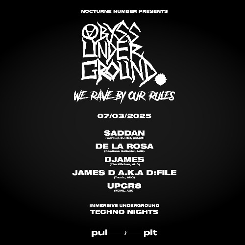 JAMES D closing set at Abyss Under Ground #1 in pul.pit Brno, Czech Republic March 7, 2025
