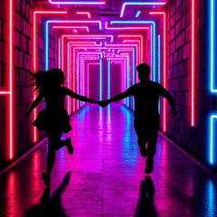 Together Through A Neon Maze
