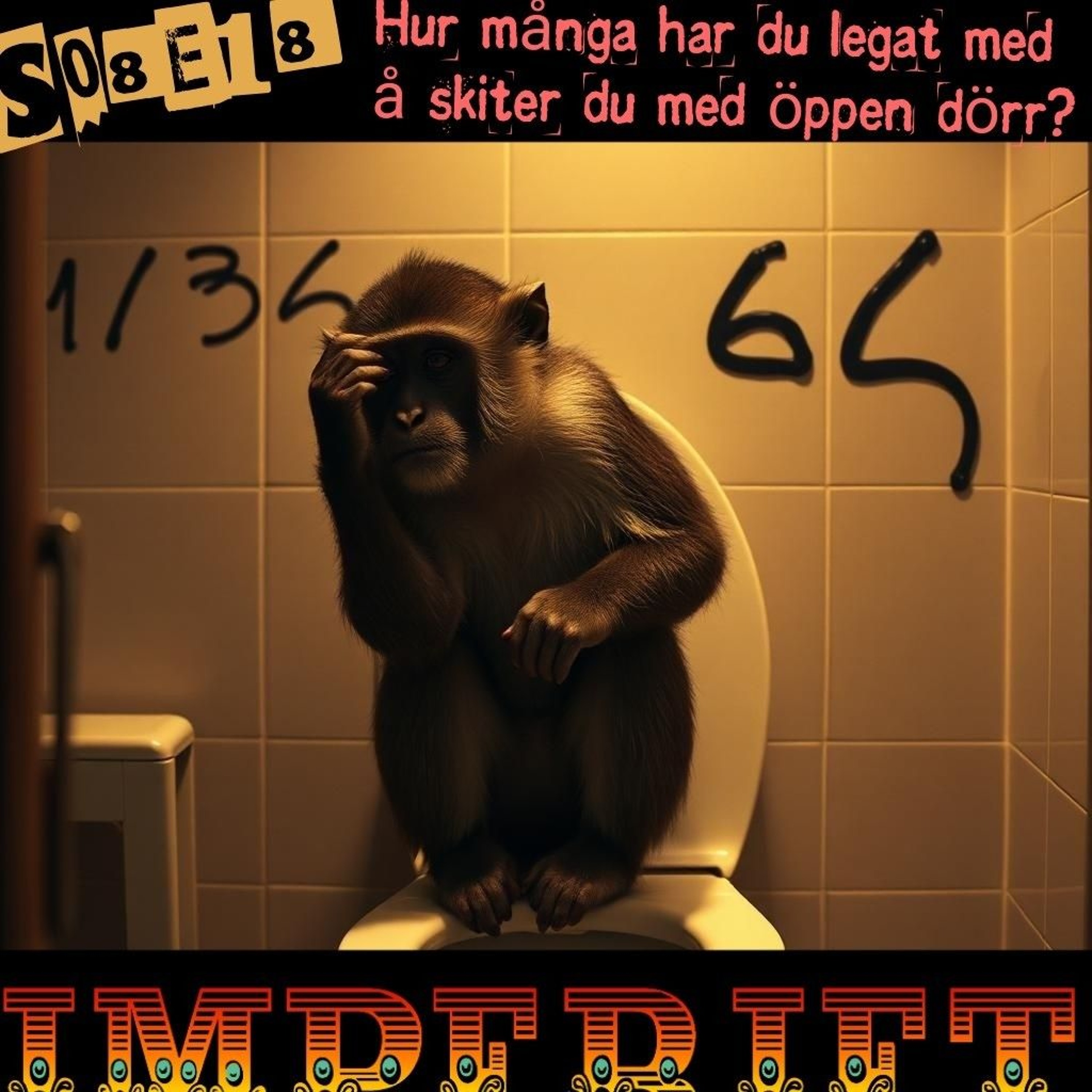 S08E18. Hur många har du legat med å skiter du med öppen dörr? episode artwork