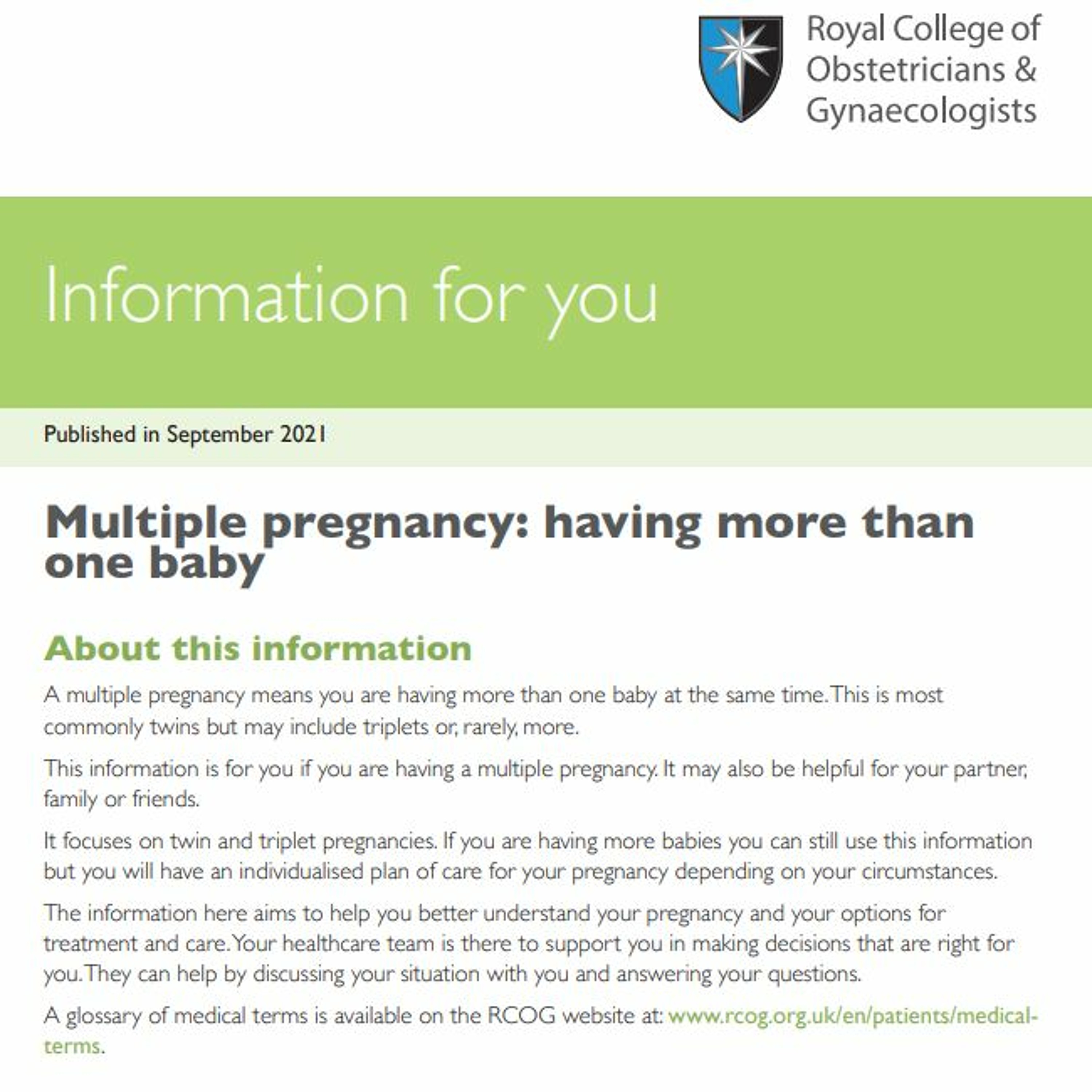 Multiple Pregnancy: having more than one baby