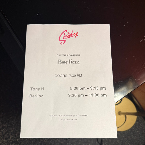 Tony H | Direct Support for berlioz @ The Showbox, May 2025