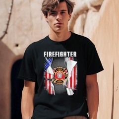 Proud firefighter fire dept flag usa shirt