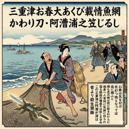 Stream 三重津お春大あくび載情魚網かわり刀・阿漕浦之笠じるし by