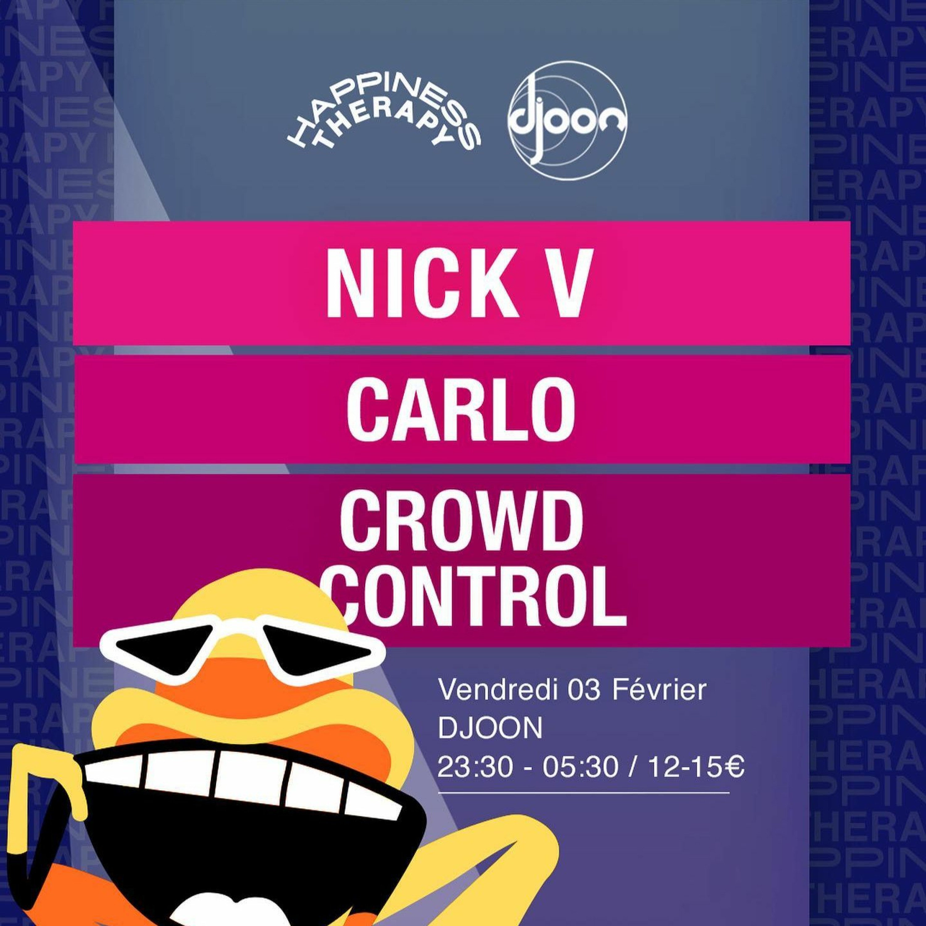 Nick V @ Djoon for Happiness Therapy 03.02.23 episode artwork