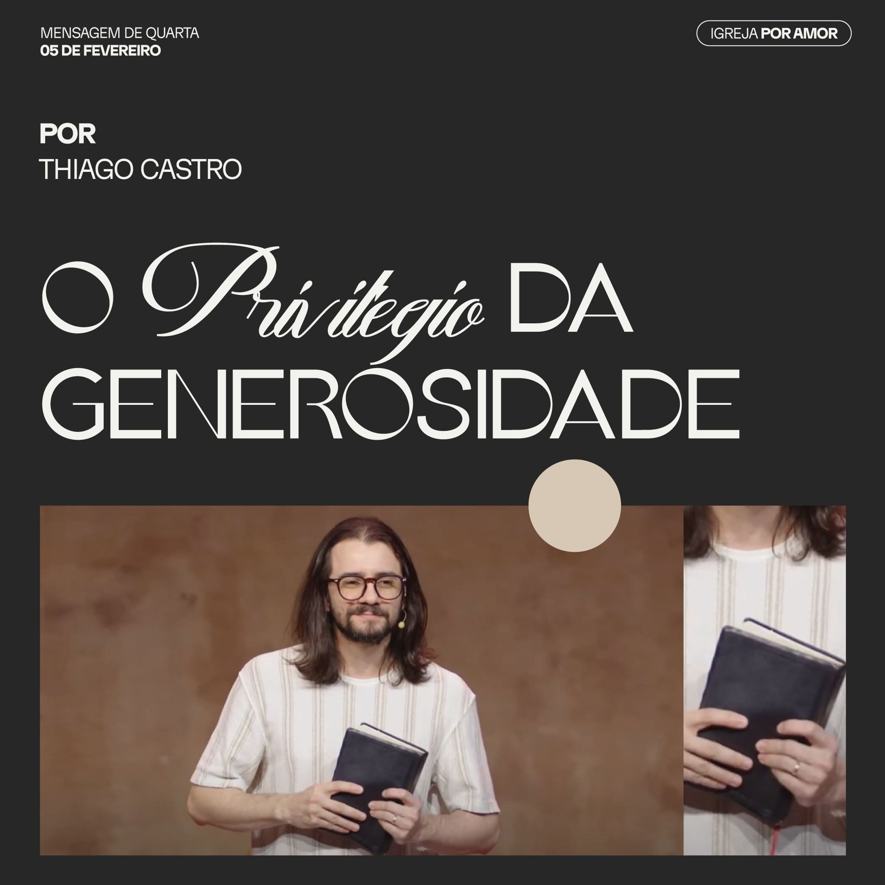 O Privilégio da Generosidade| Igreja Por Amor | Thiago Castro  | 05 de fevereiro de 2025 episode artwork