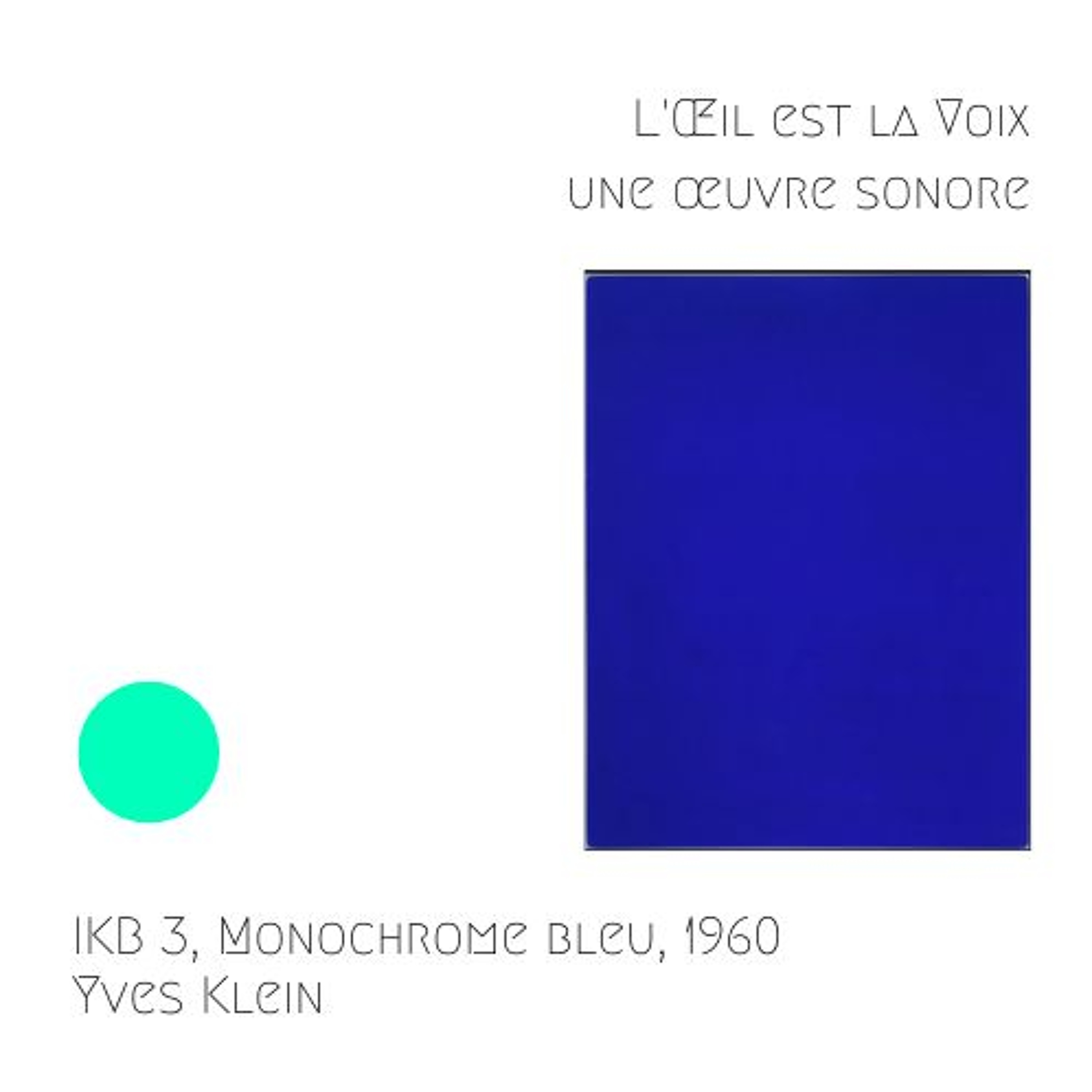 IKB 3, Monochrome bleu, 1960, Yves Klein,
