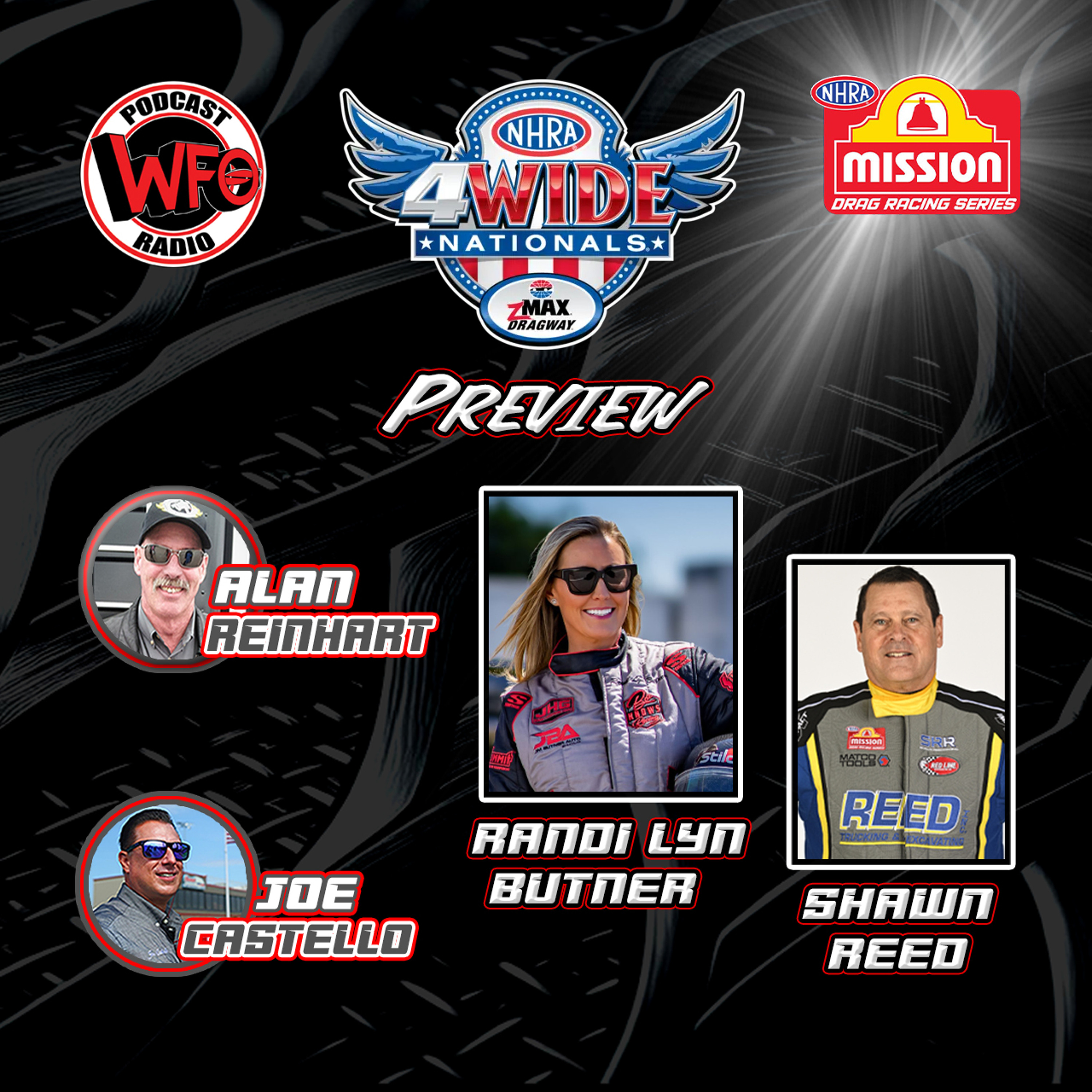 Shawn Reed and Randi Lyn Butner join Joe Castello and NHRA’s Alan Reinhart