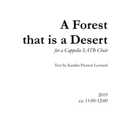A Forest That Is A Desert