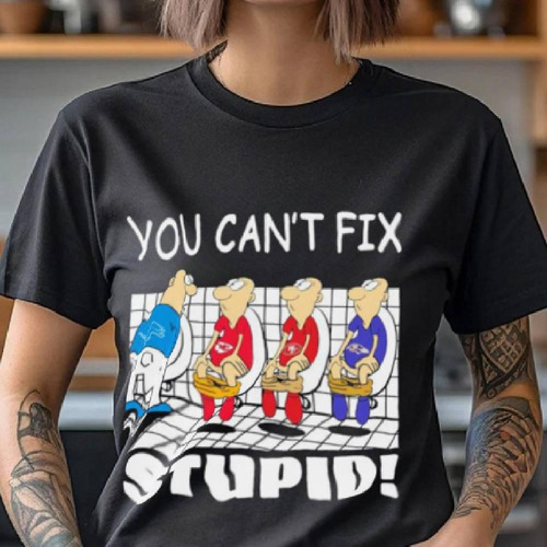 Funny Detroit Lions You Cant Fix Stupid Shirt